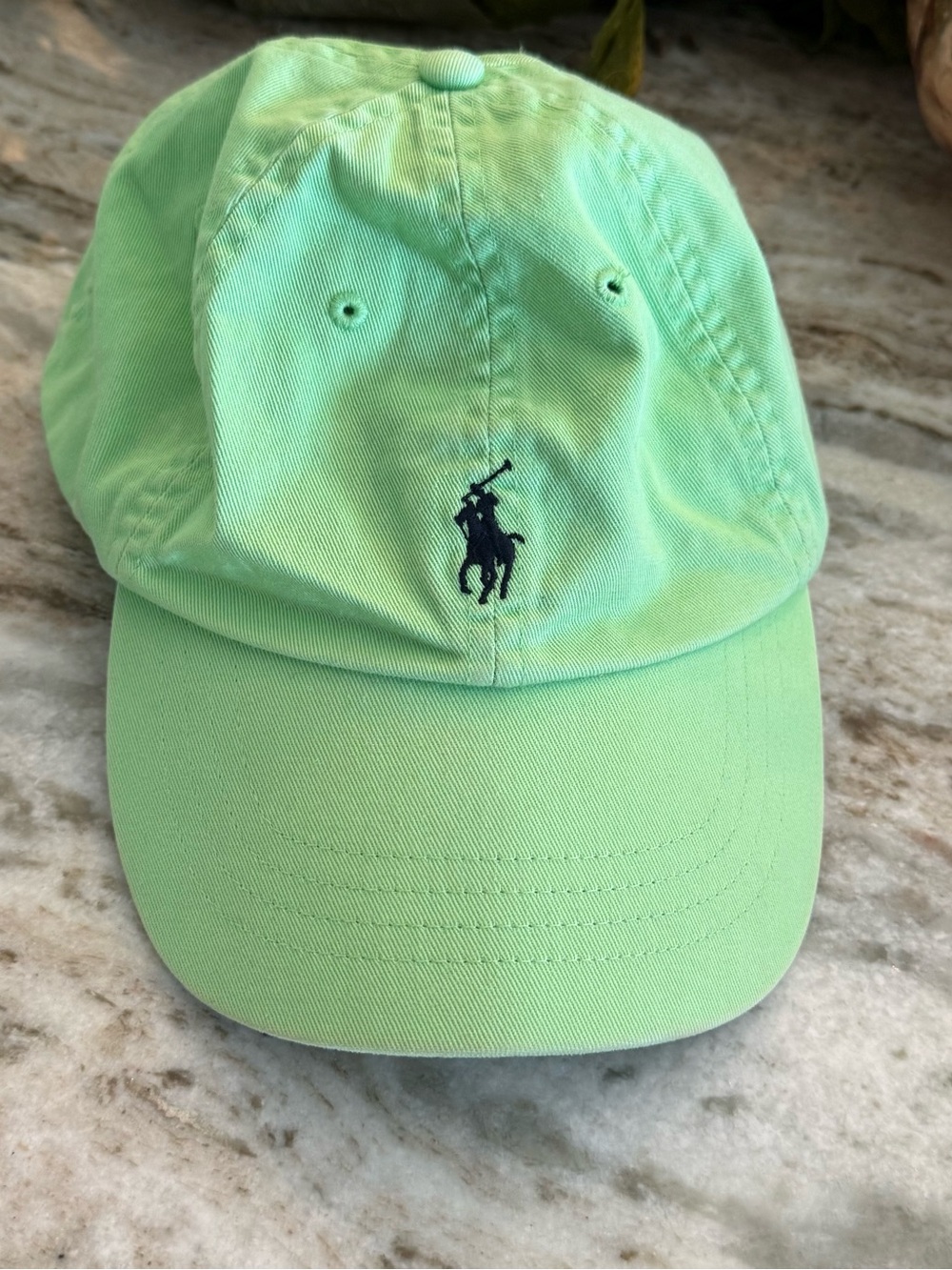 Vintage Green Polo Ralph Lauren Baseball Trucker Hat w/ Adj Leather Strap